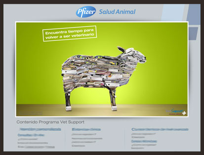 Muestra del interactivo multimedia para Pfizer Salud Animal