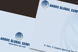 Diseño de la tarjeta de visita profesional para la empresa Akros GS