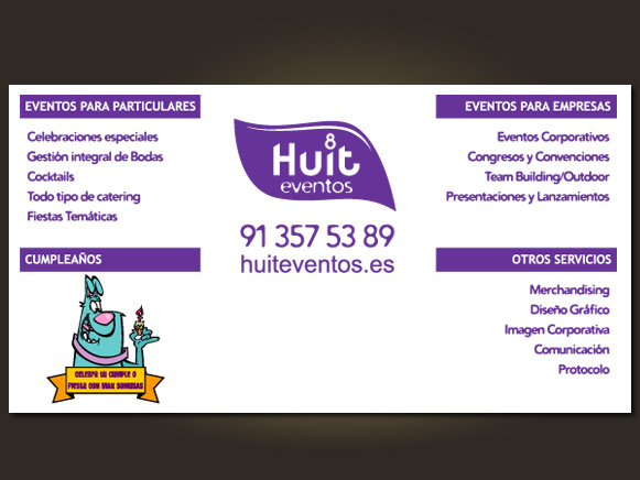 Muestra del vinilo de entrada de Huit eventos