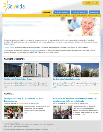 diseño de la nueva web de solyvida.es